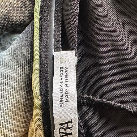 Zara Printed Mesh Maxi dress Size L - Picture 3 of 5